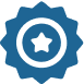 Badge with a star in it